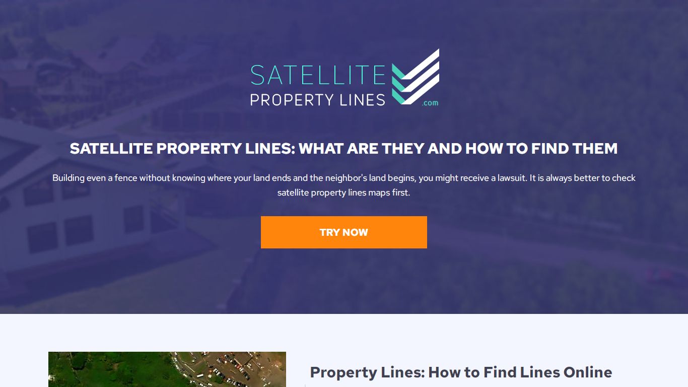 Finding satellite Property Lines Maps Online